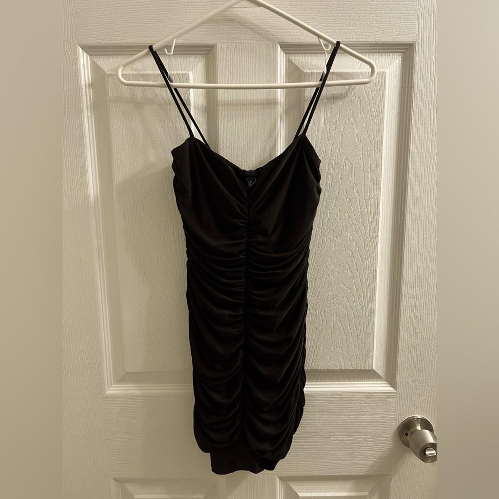Windsor Black Ruched And Ready Mini Dress